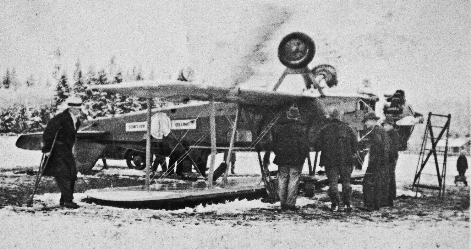 This  photo shows of an airmail plane that crash-landed in an Onalaska field in about 1932. The photo is courtesy of Darrell Dow of Onalaska.